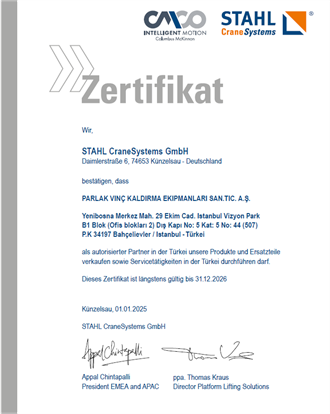 STAHL SERTİFİKA 2025-2026