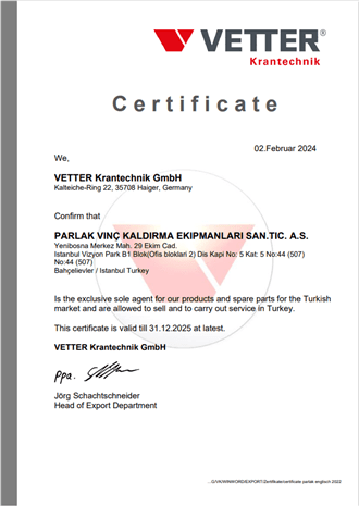 VETTER SERTİFİKA 2024-2025